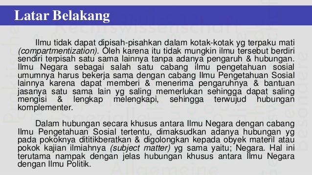 Hubungan Ilmu Negara Dengan Ilmu Politik