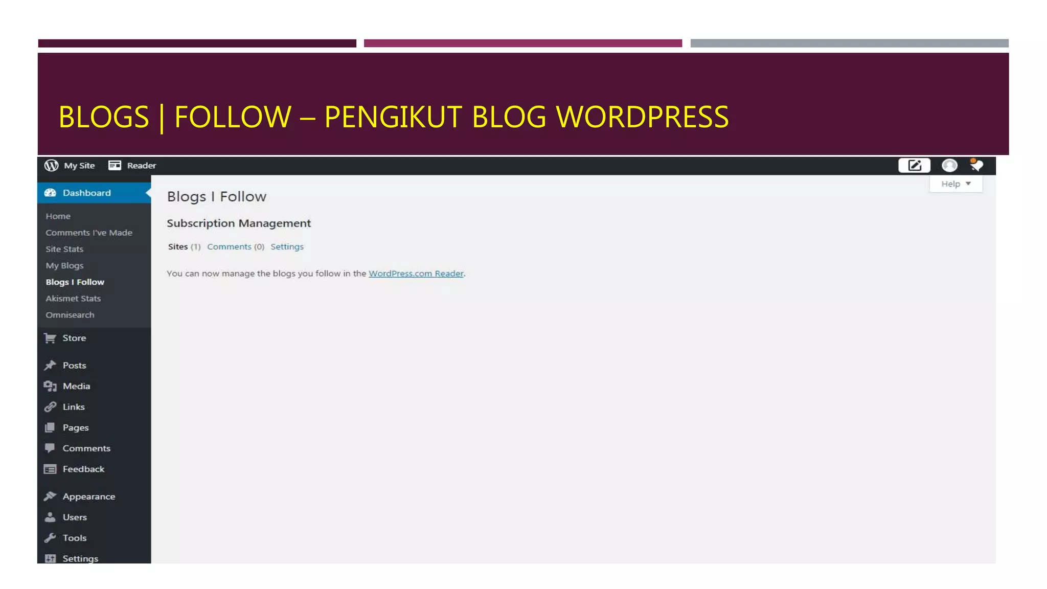 BLOGS | FOLLOW – PENGIKUT BLOG WORDPRESS
 