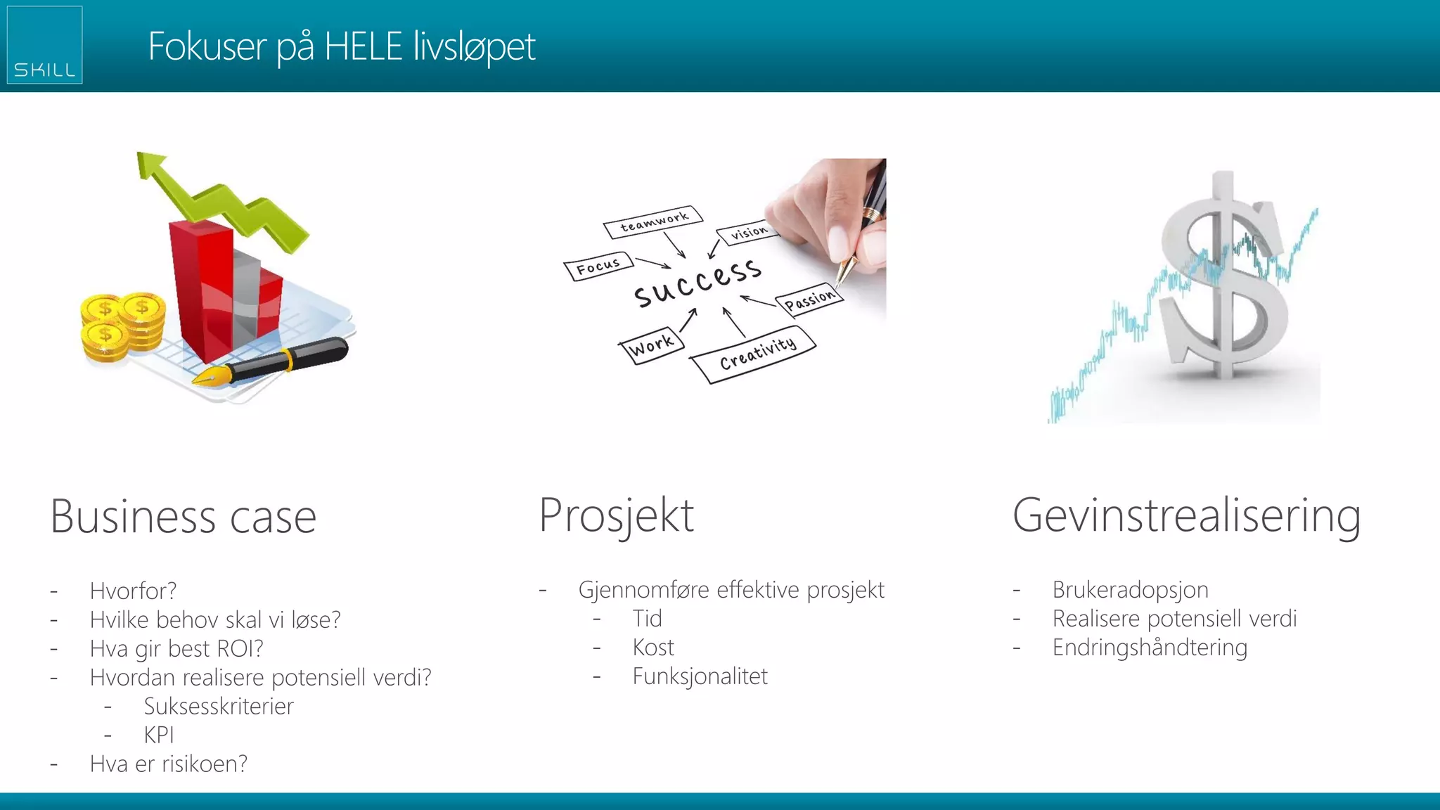 Fokuser på HELE livsløpet
 