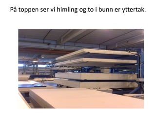 På toppen ser vi himling og to i bunn er yttertak.
