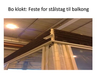 Bo klokt: Feste for stålstag til balkong