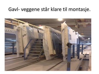 Gavl- veggene står klare til montasje. 