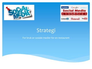 Strategi
For bruk av sosiale medier for en restaurant
 