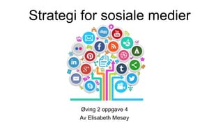 Strategi for sosiale medier
Øving 2 oppgave 4
Av Elisabeth Mesøy
 
