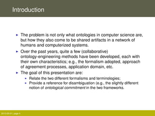 Introduction
The problem is not only what ontologies in computer science are,
but how they also come to be shared artifact...