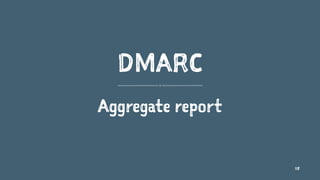 DMARC
Aggregate report
118
 