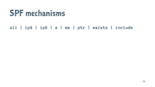 SPF mechanisms
all | ip4 | ip6 | a | mx | ptr | exists | include
34
 