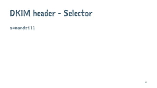 DKIM header - Selector
s=mandrill
81
 