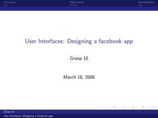 Presentatie alfa facebook app