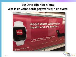 Big Data zijn niet nieuw
Wat is er veranderd: gegevens zijn er overal
1
23
 