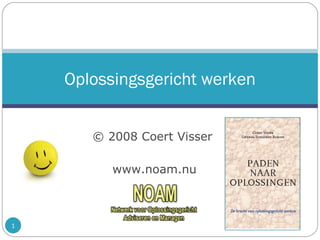 © 2008 Coert Visser  www.noam.nu Oplossingsgericht werken 
