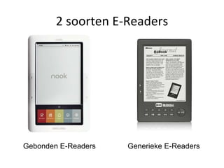 2 soorten E-Readers Gebonden E-Readers Generieke E-Readers 