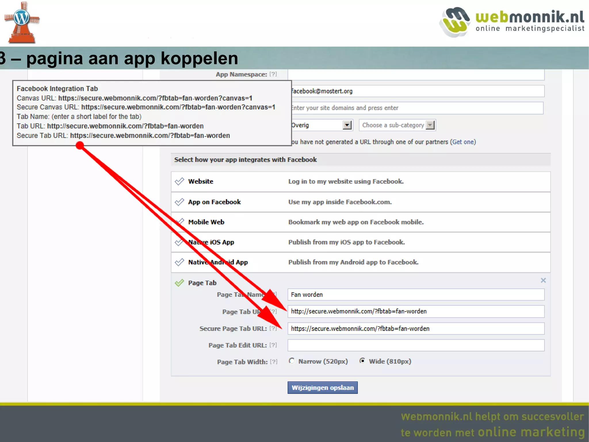 3 – pagina aan app koppelen
 