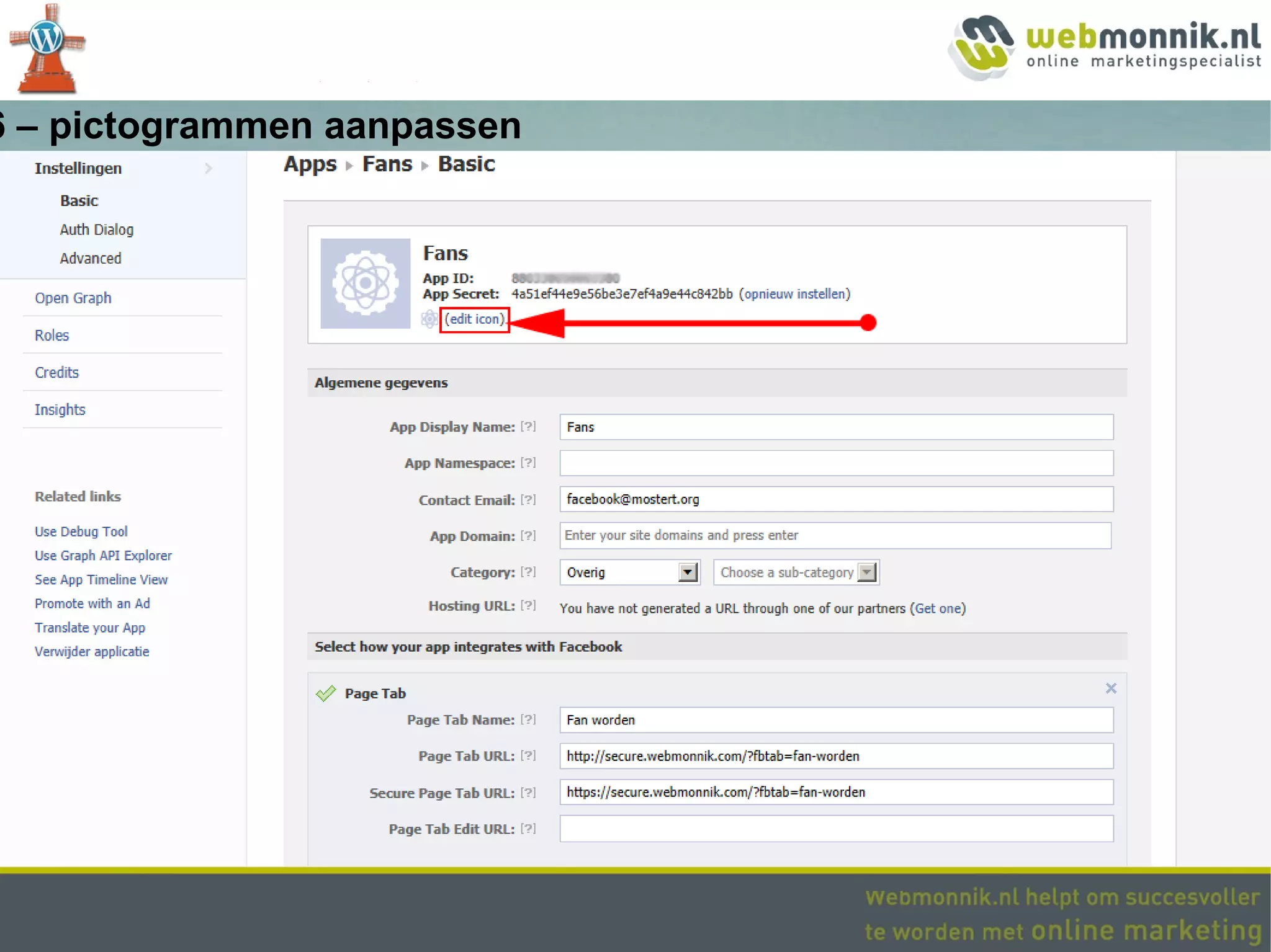 6 – pictogrammen aanpassen
 