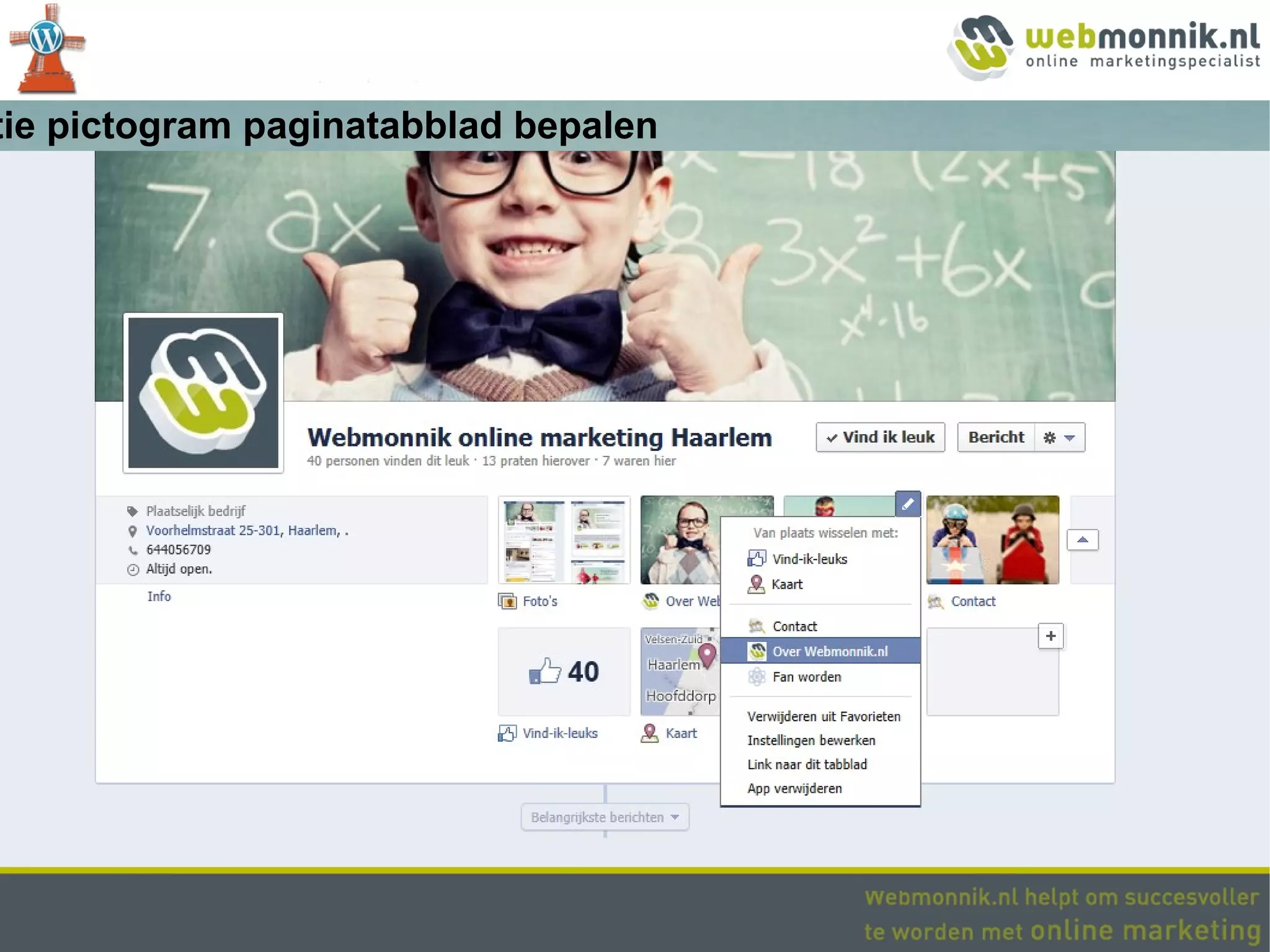 tie pictogram paginatabblad bepalen
 