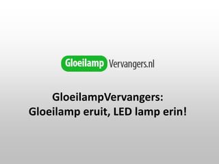 GloeilampVervangers:
Gloeilamp eruit, LED lamp erin!
 