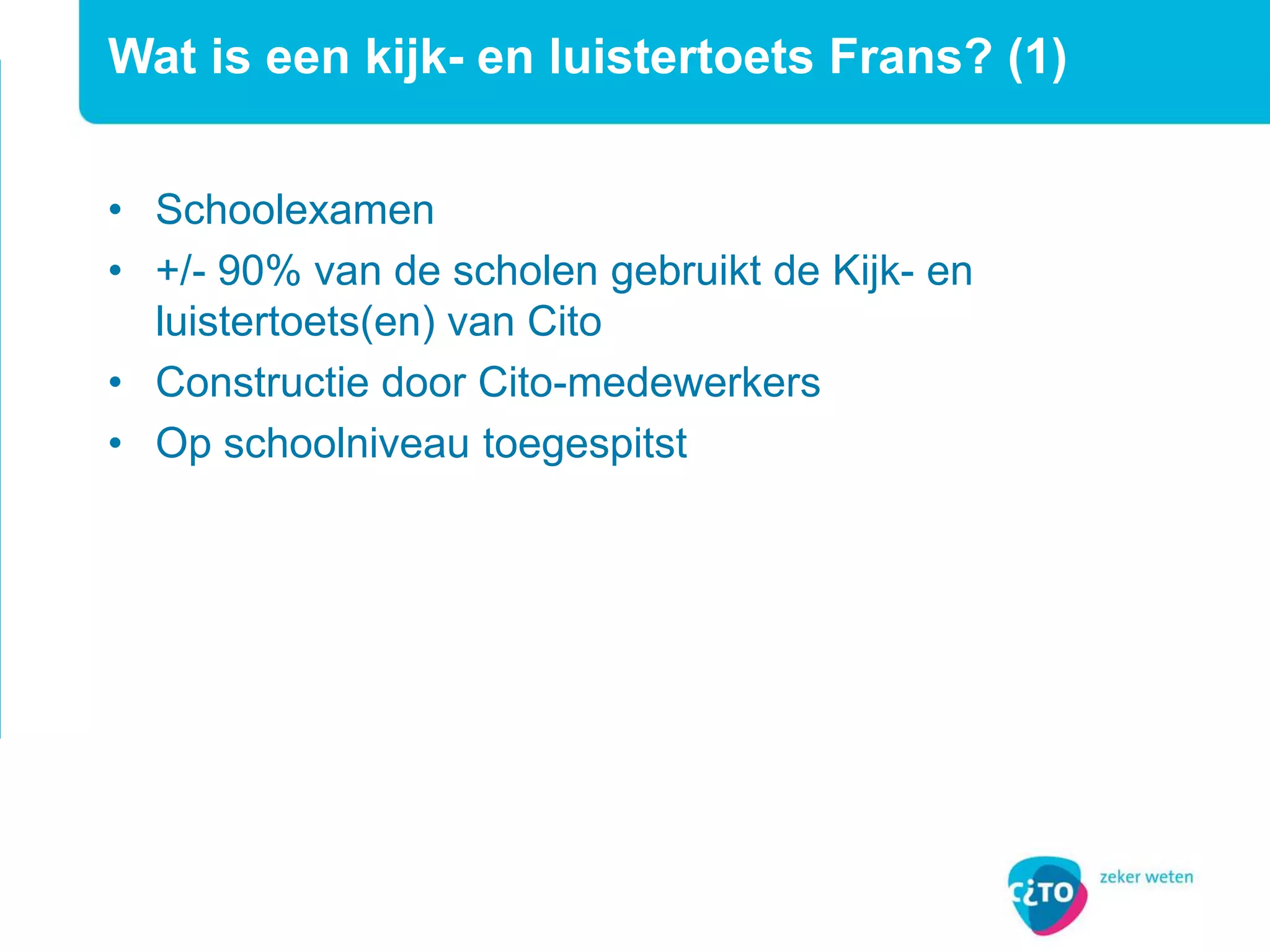 Kijk- en luistertoetsen Frans havo-vwo | PPTX