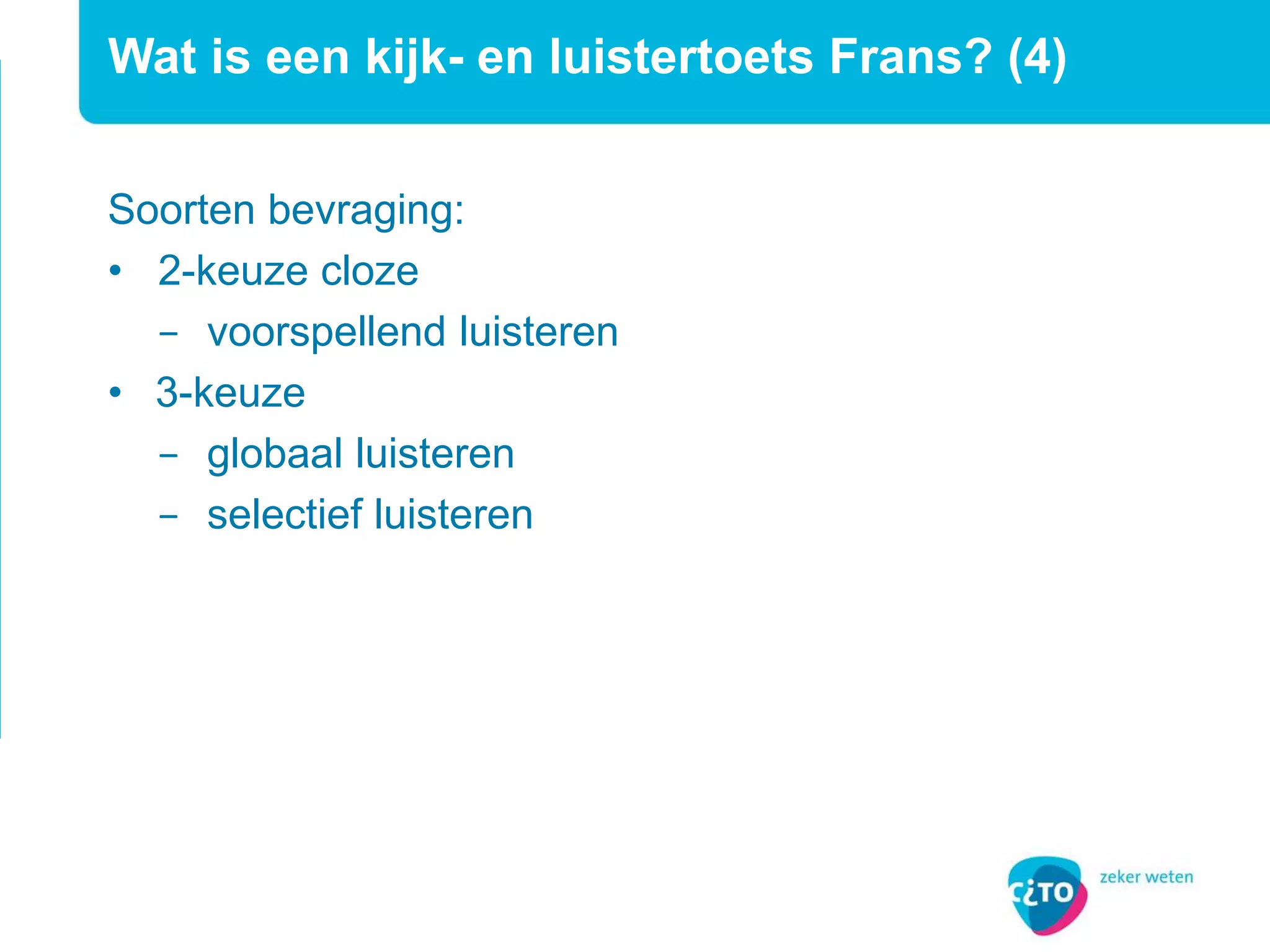 Kijk- en luistertoetsen Frans havo-vwo | PPTX
