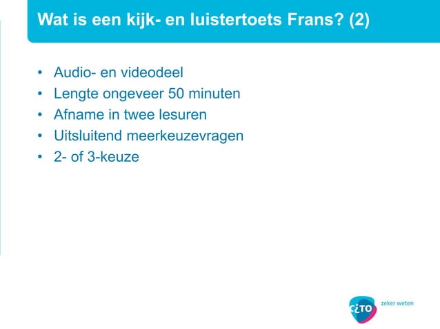 Kijk- en luistertoetsen Frans havo-vwo | PPTX