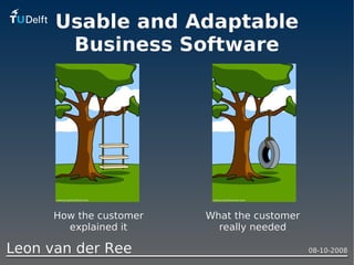 Usable and Adaptable
       Business Software




      How the customer   What the customer
        explained it       really needed

Leon van der Ree                             08-10-2008
 