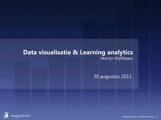 Data visualisatie & Learning analyticsMartijn Wijffelaars 30 augustus 2011 
