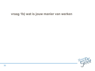 vraag 1b) wat is jouw manier van werken

36

 
