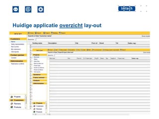 Huidige applicatie overzicht lay-out

 
