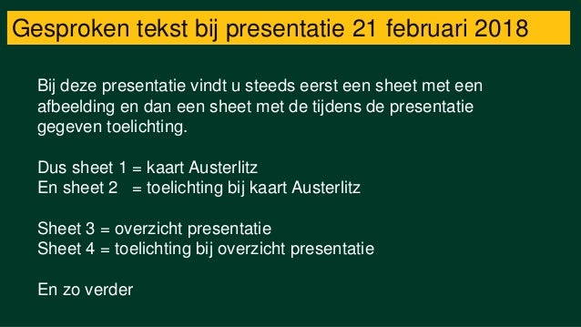 0
Gesproken tekst bij presentatie 21 februari 2018
Bij deze presentatie vindt u steeds eerst een sheet met een
afbeelding ...