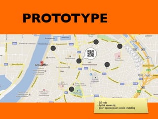 PROTOTYPE




       - QR code
       - fysiek aanwezig
       - poort opening naar sociale stadsblog
 