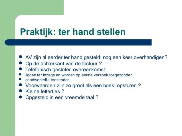 Algemene Voorwaarden en Contracten