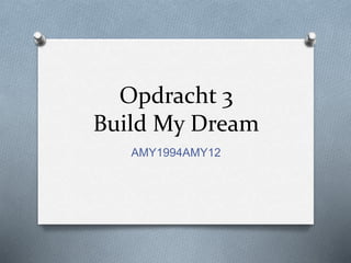 Opdracht 3 
Build My Dream 
AMY1994AMY12 
 