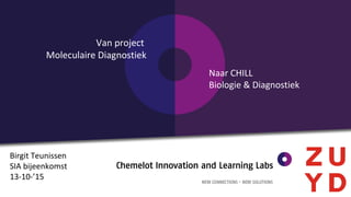 Van project
Moleculaire Diagnostiek
Naar CHILL
Biologie & Diagnostiek
Birgit Teunissen
SIA bijeenkomst
13-10-’15
 