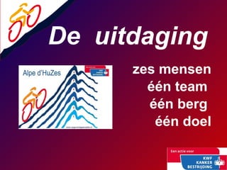 De  uitdaging   zes mensen één team  één berg  één doel 