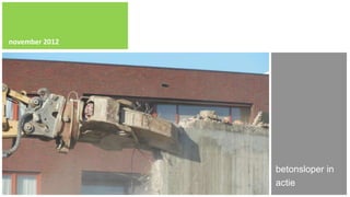 november 2012




                betonsloper in
                actie
 
