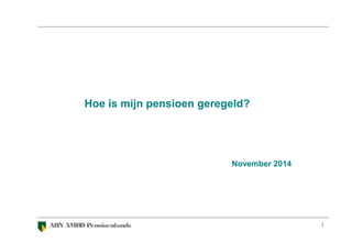 Hoe is mijn pensioen geregeld? 
November 2014 
ABN AMRO Pensioenfonds 1 
 