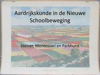 Aardrijkskunde in de Nieuwe
Schoolbeweging

Steiner, Montessori en Parkhurst

 