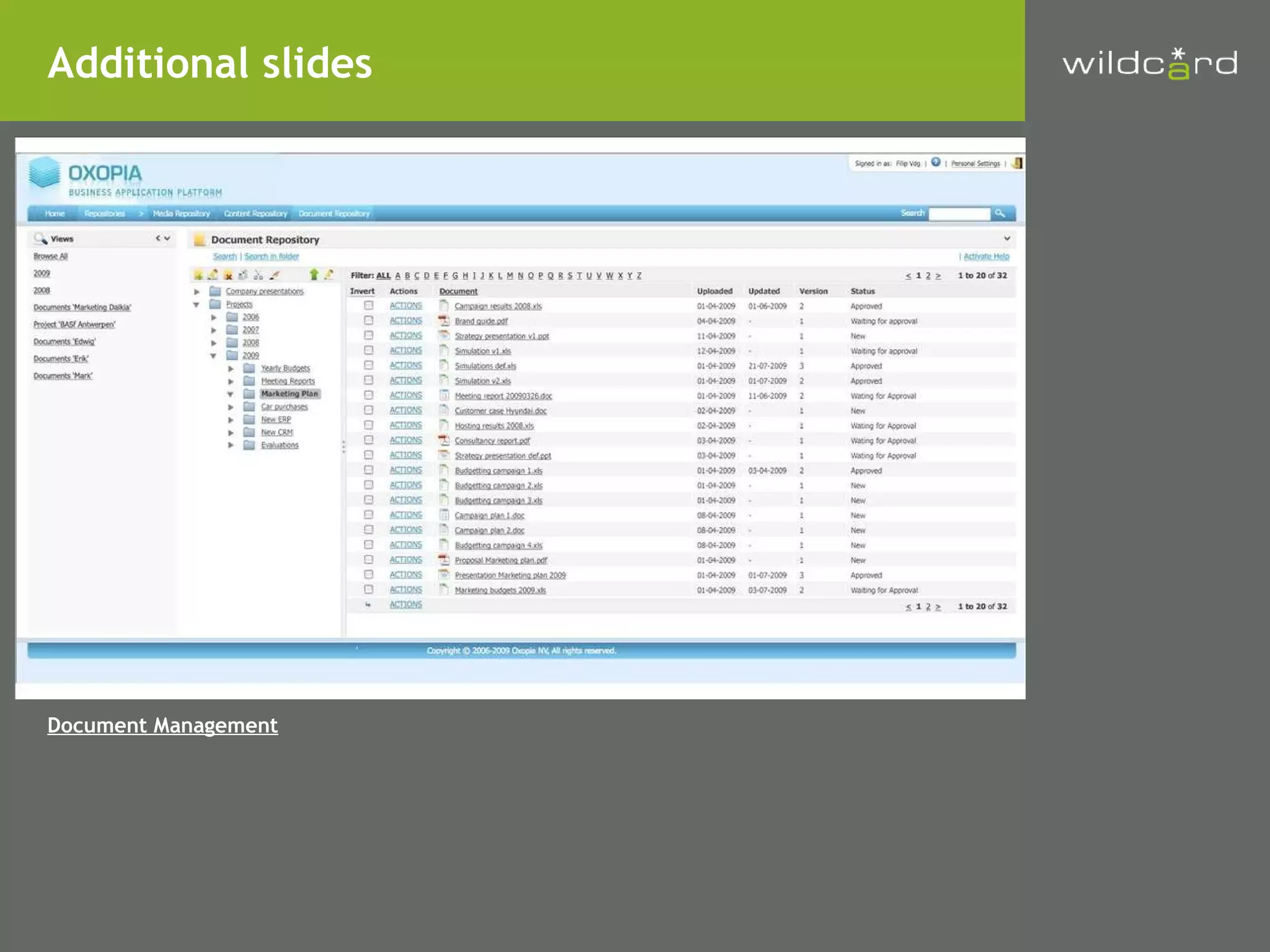 Document Management Additional slides 