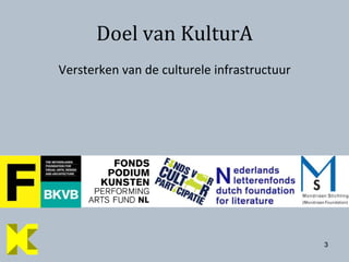 3Versterken van de culturele infrastructuur3Doel van KulturA