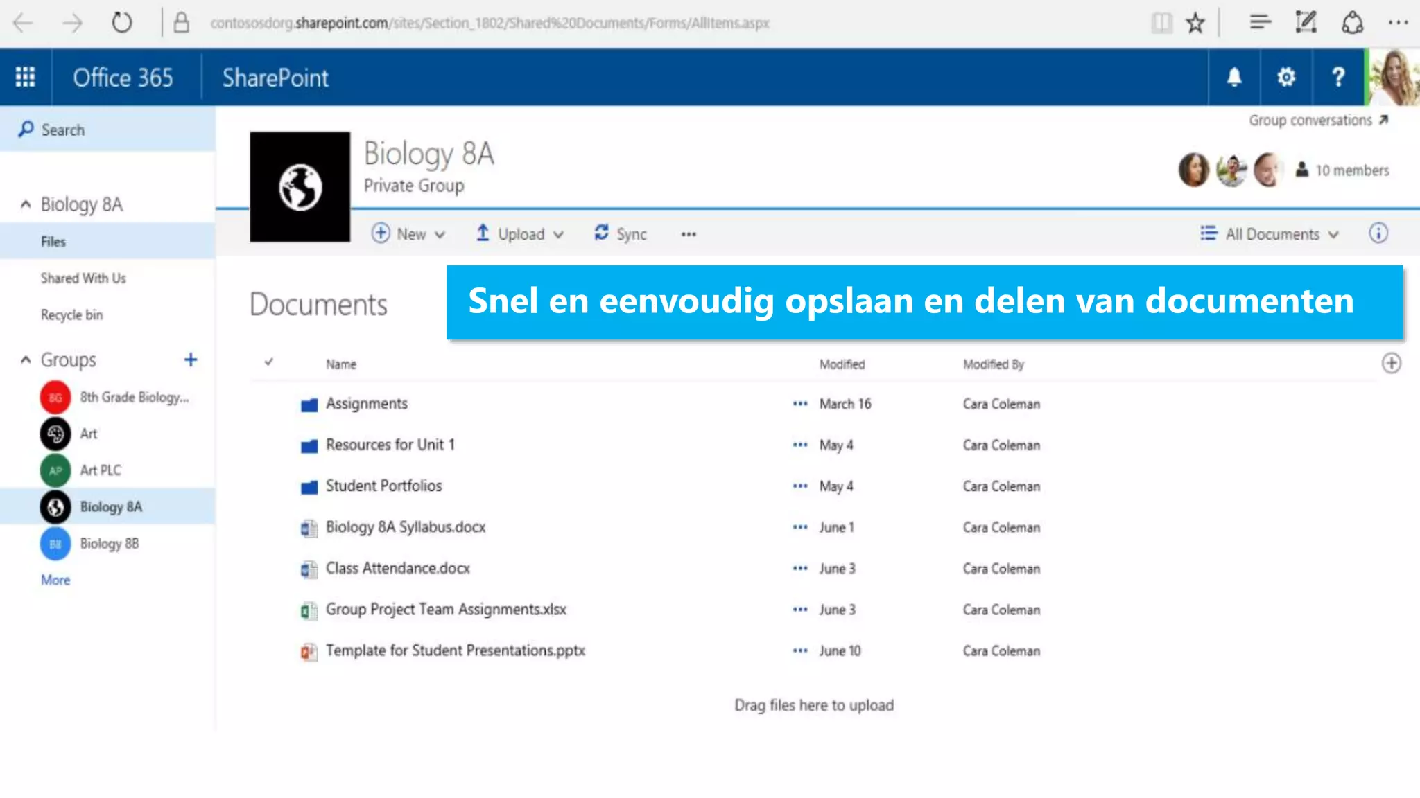 • Office 365 Snel en eenvoudig opslaan en delen van documenten
 