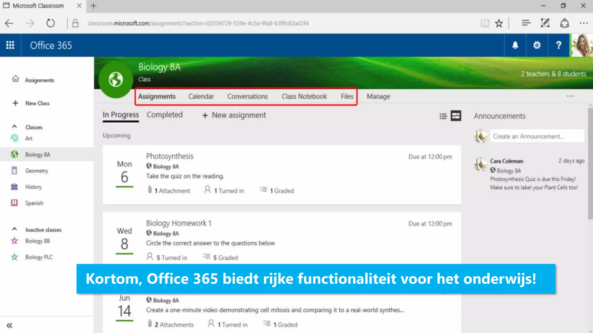 • Office 365
Kortom, Office 365 biedt rijke functionaliteit voor het onderwijs!
 