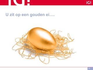 U zit op een gouden ei….
25
 