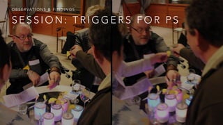O B S E R VAT I O N S & F I N D I N G S
S E S S I O N : T R I G G E R S F O R P S
 