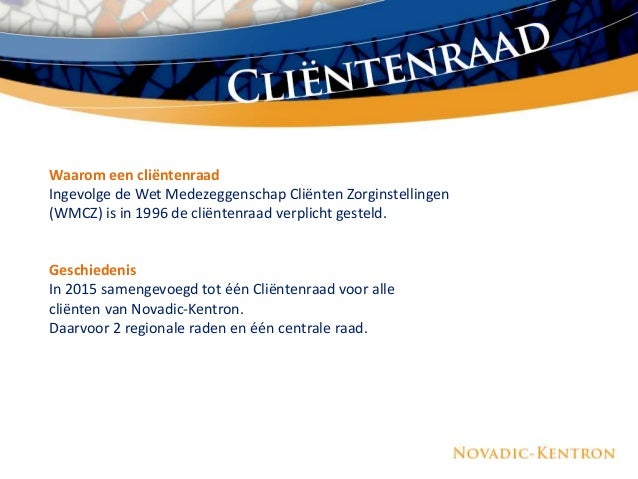 Presentatie clientenraad 2016