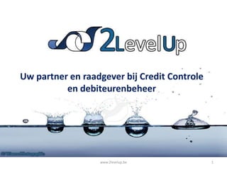 Uw partner en raadgever bij Credit management
en uw O2C process
1www.2levelup.be
 