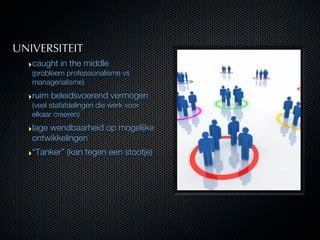 DRAAGVLAK CREEREN

‣ Betrek mensen bij je plannen
‣ Houdt rekening met belangen en
    motivatie
‣ Onderhandel (maak mense...