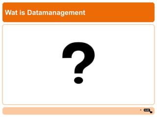 Wat is Datamanagement

6

 