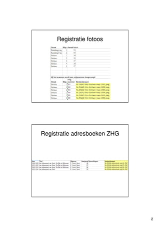 Registratie fotoos




Registratie adresboeken ZHG




                              2
 