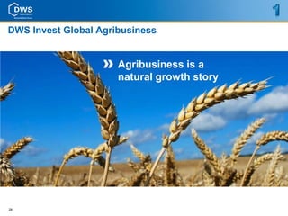 DWS Invest Global Agribusiness


                      Agribusiness is a
                      natural growth story




28
 