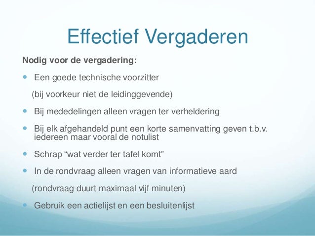 Effectief vergaderen
