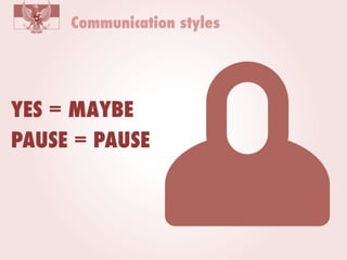 Communication styles

YES = MAYBE
PAUSE = PAUSE

 